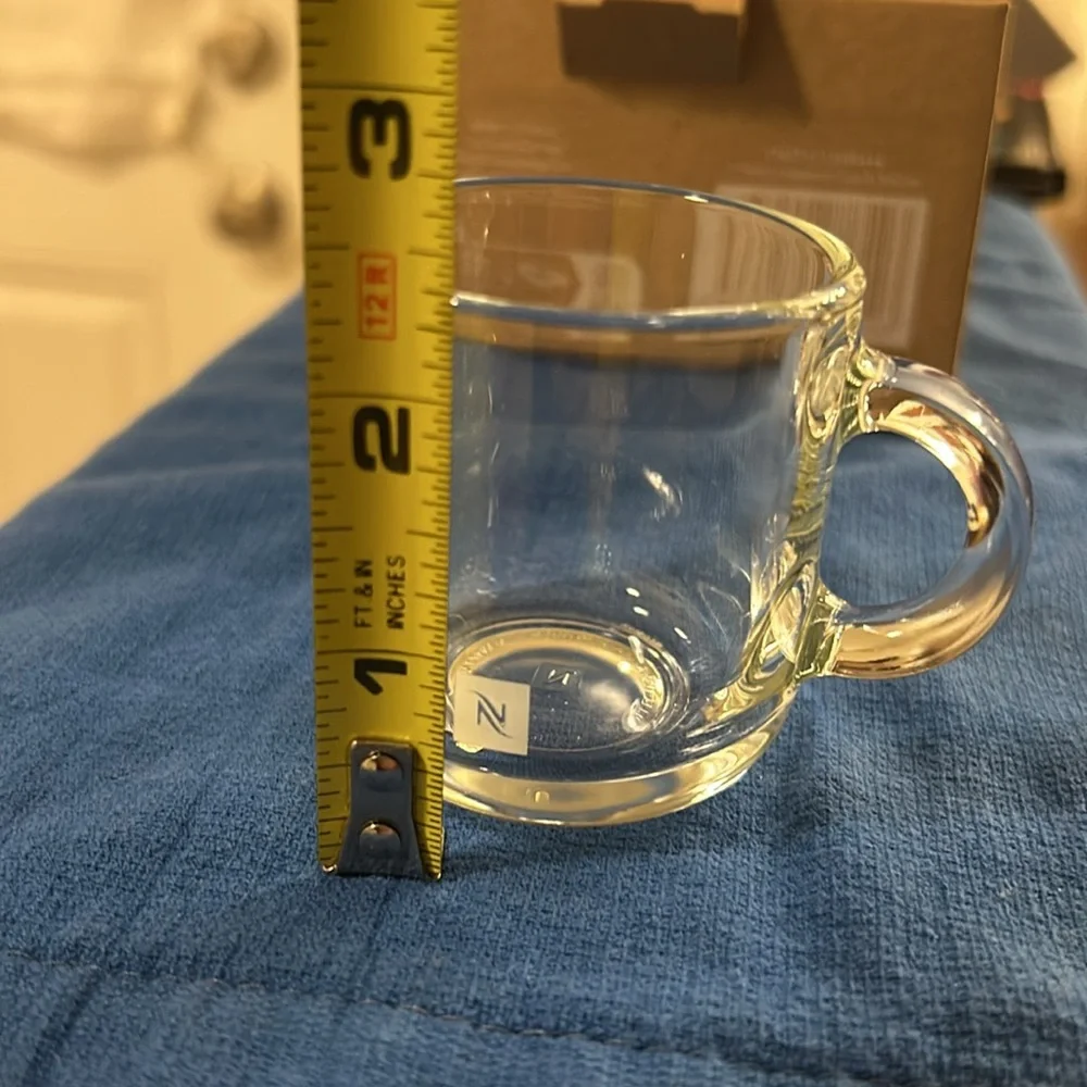 Nespresso Vertuo Glass Espresso Cup 2.5” Tall and Saucer 4.5” Diameter